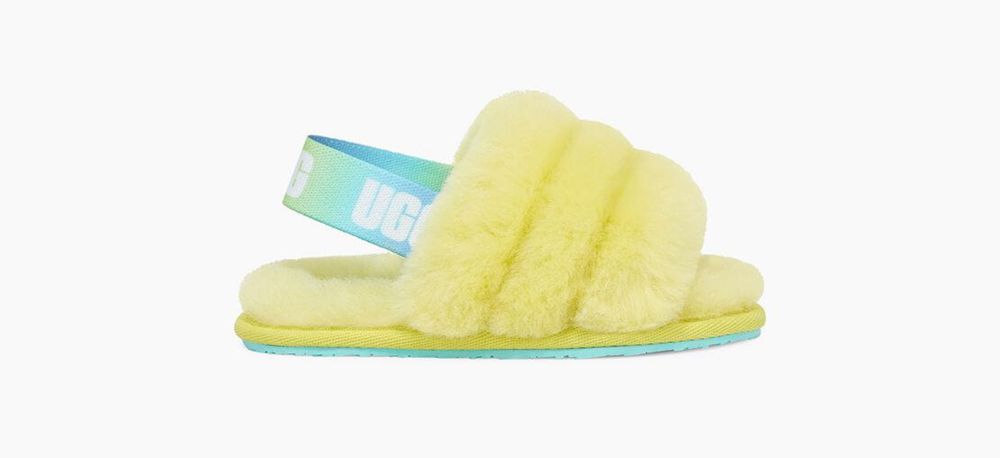 Ugg Fluff Yeah Toddler - Kids Slippers - Yellow - NZ (7413CUEOD)